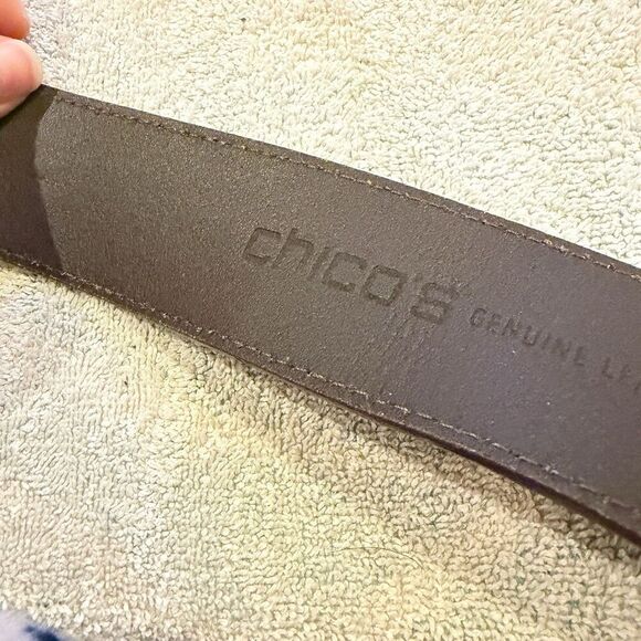 Chicos Brown Genuine Leather Belt 1.75\
